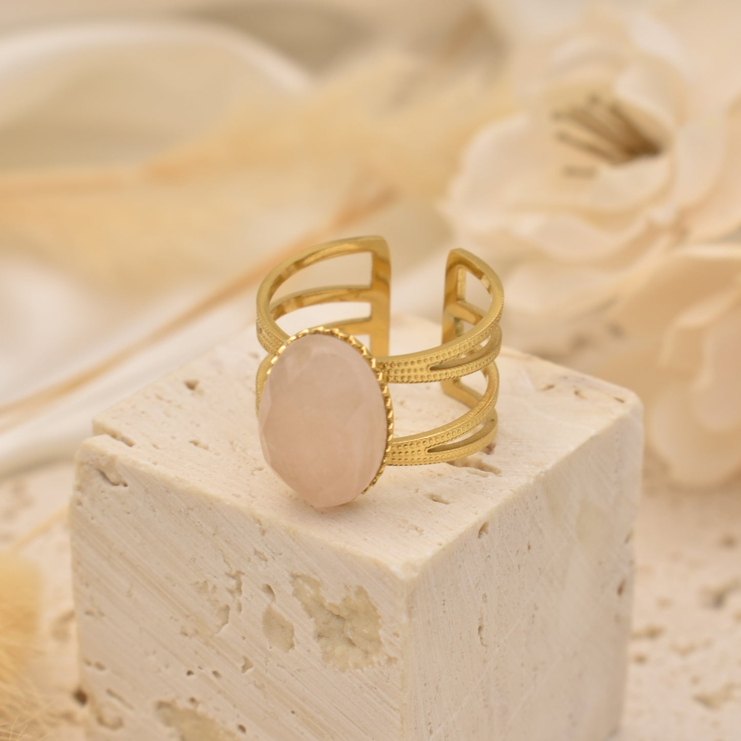Bague NINA - Quartz rose