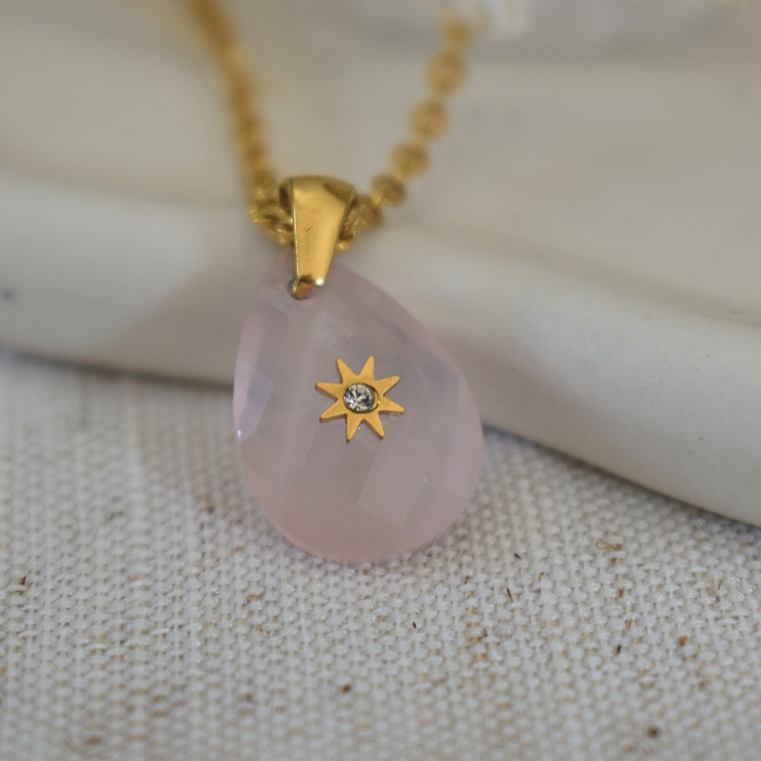 Collier LIORA - Quartz rose
