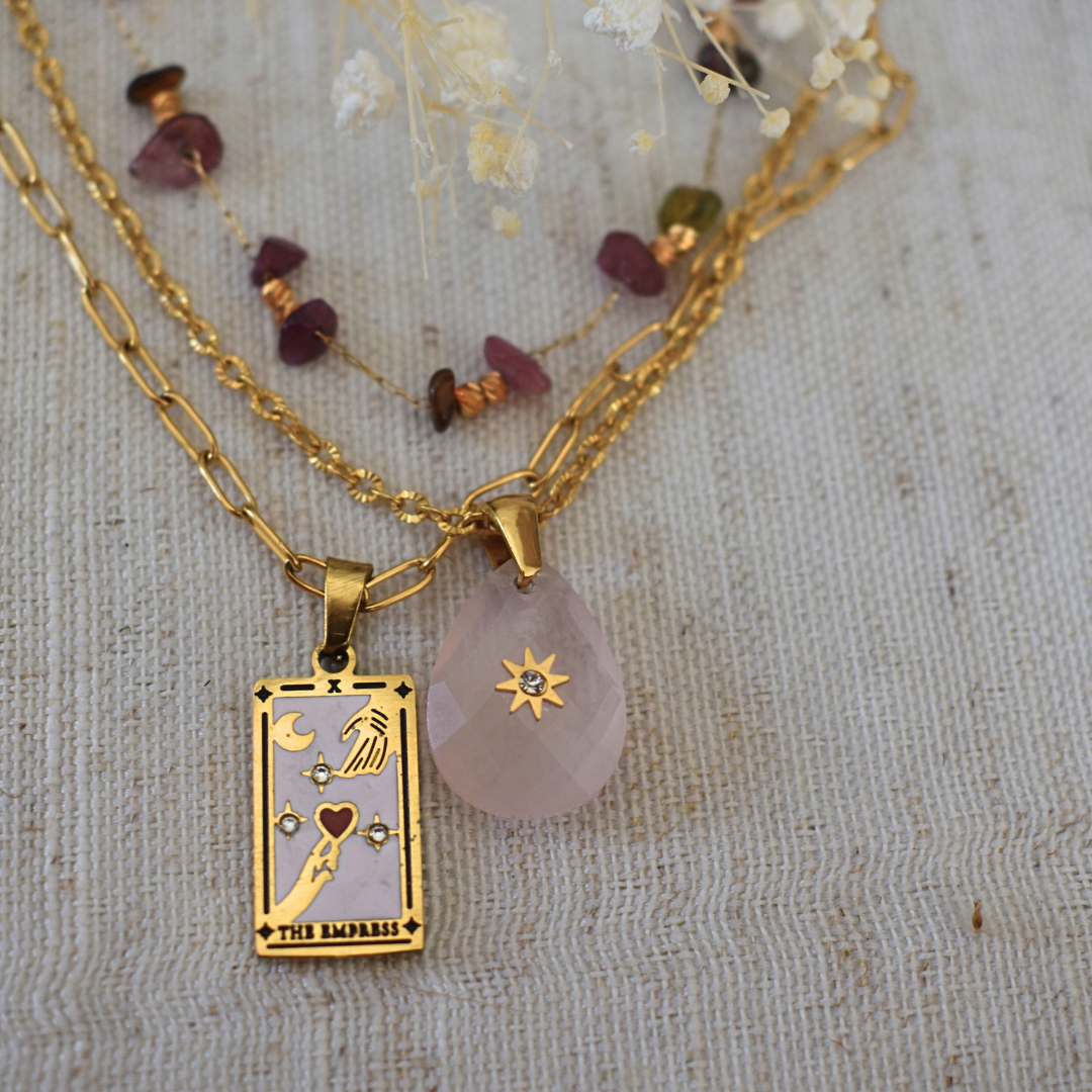 Collier LIORA - Quartz rose