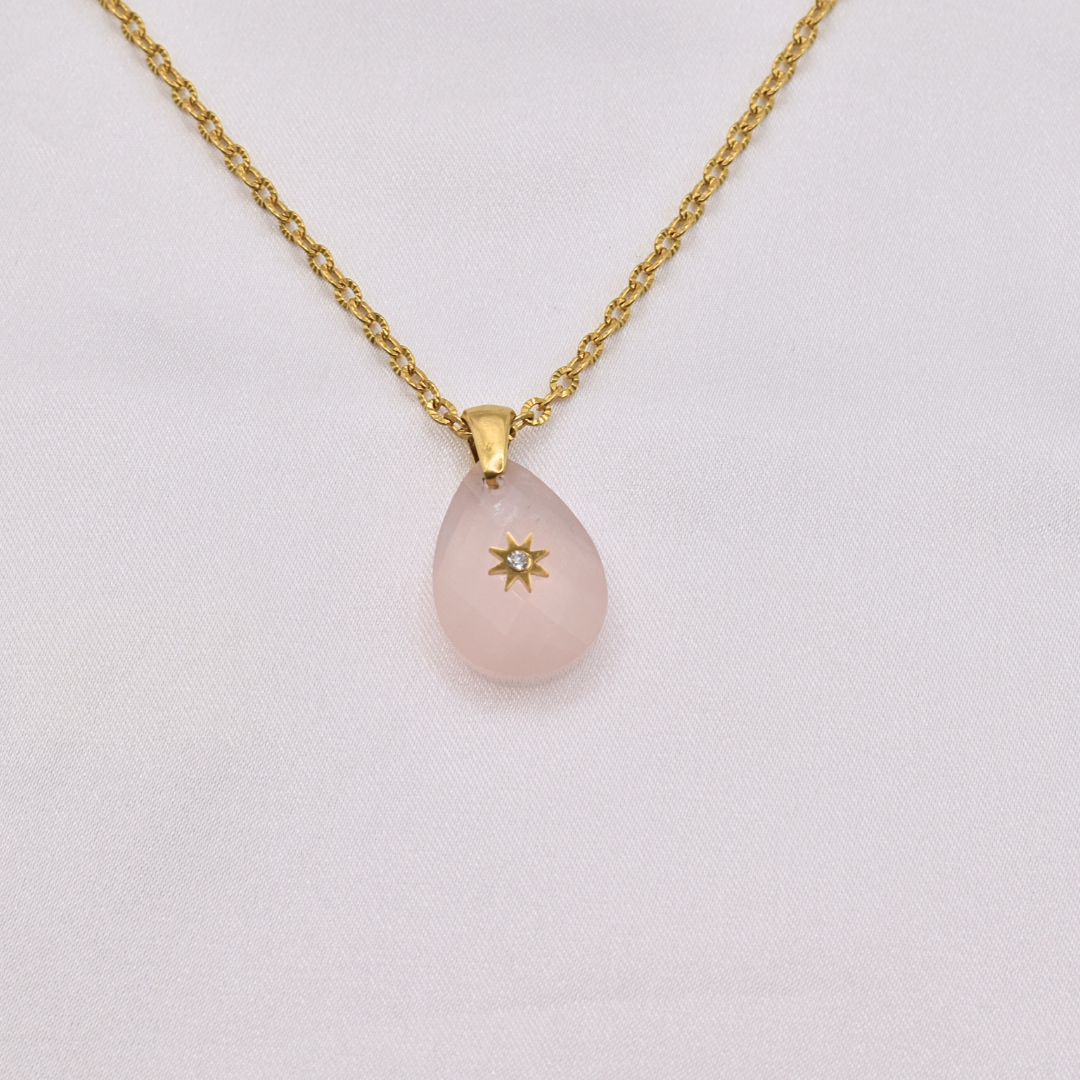 Collier LIORA - Quartz rose
