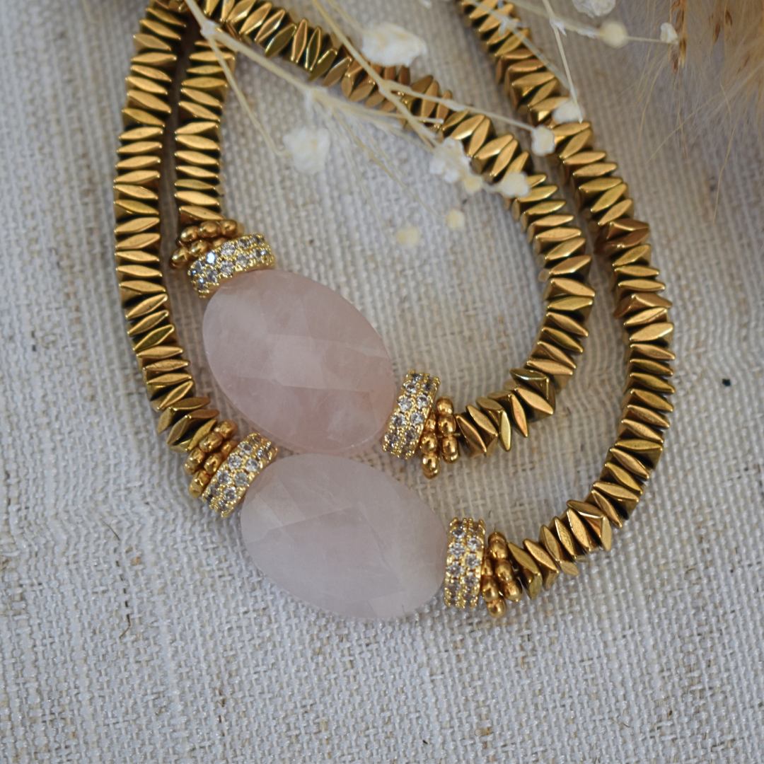 Collier NOOR - Quartz rose