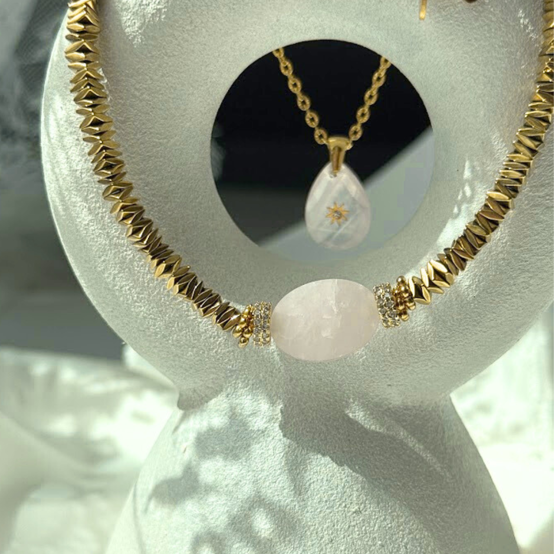Collier NOOR - Quartz rose