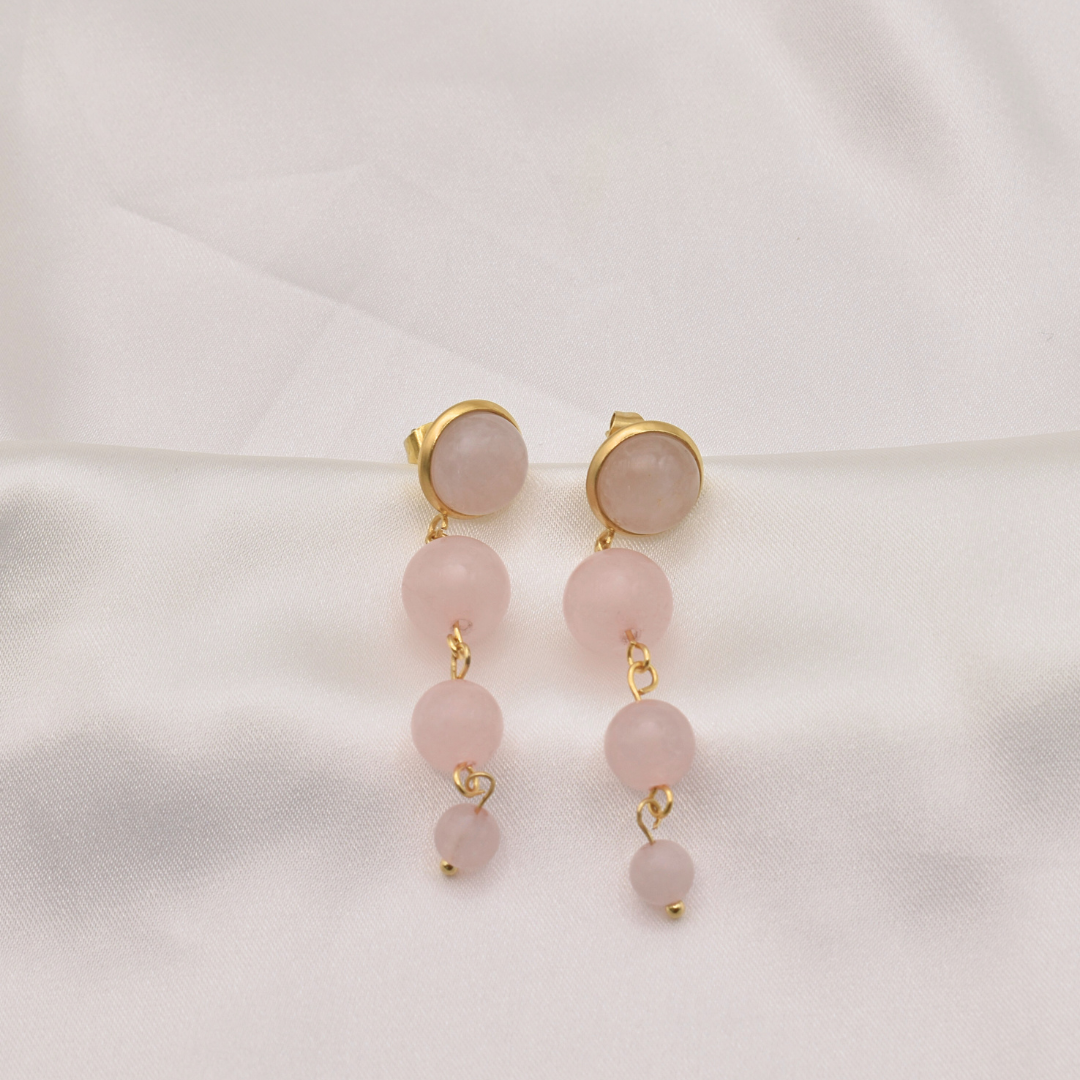 Boucles d'oreilles GAIA - Quartz rose