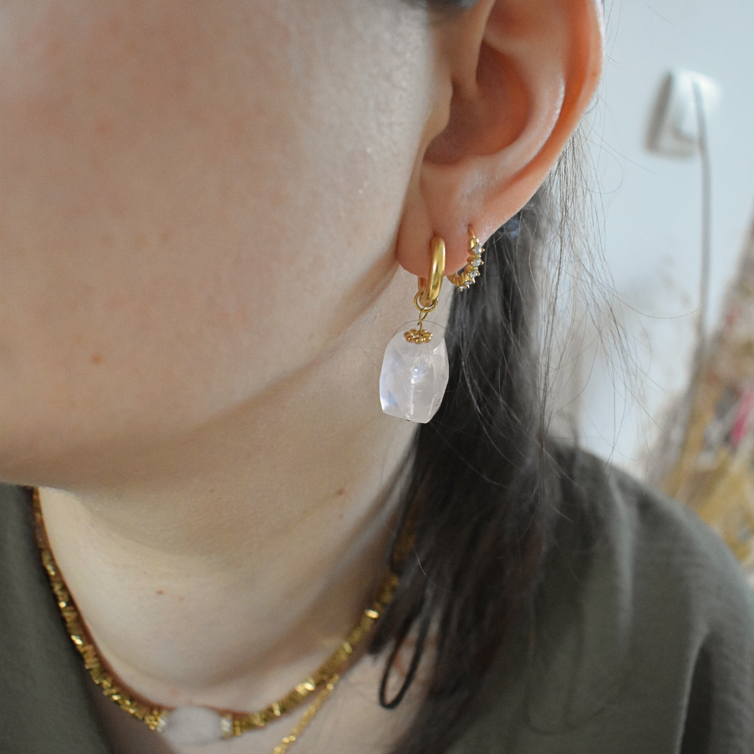 Boucles d'oreilles MAGDA - Quartz rose