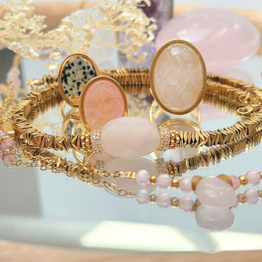 Bague Dove - Quartz rose