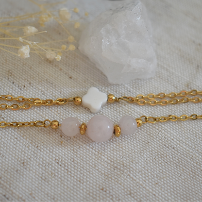 Bracelet ONA - Quartz rose
