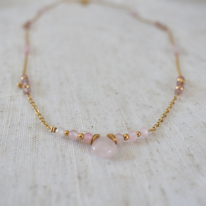 Sautoir MAIA - Quartz rose